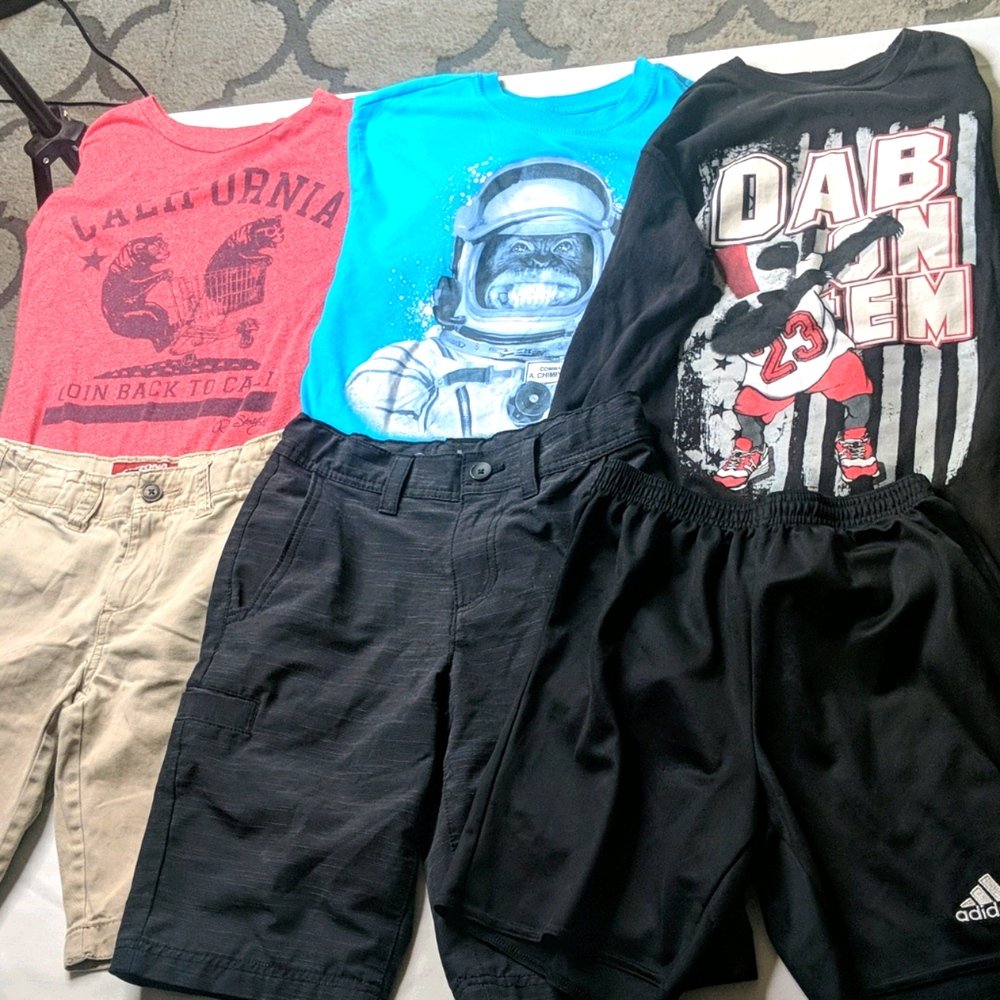 Lot of Boys size L shorts/shirts 3 outfits